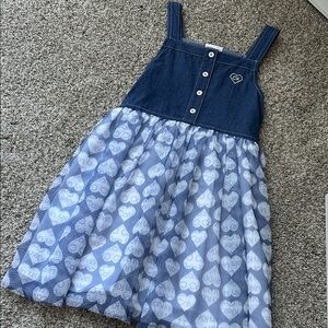 Calvin Klein Denim and White Heart Dress